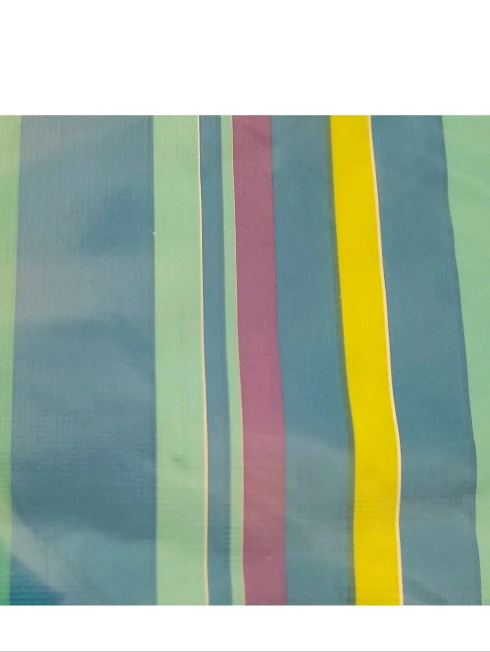 Vintage Vinyl  Striped Tablecloth Flannel Back 52